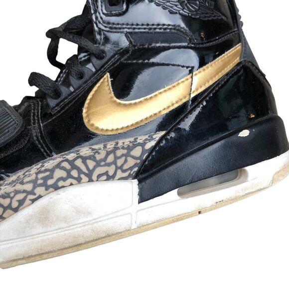 RARE 2018 Nike Air Jordan 1 Legacy 312 Black Gold Patent Size 8 - Picture 15 of 16